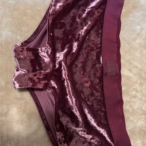 PINK Victoria's Secret Velvet Burgundy Panties